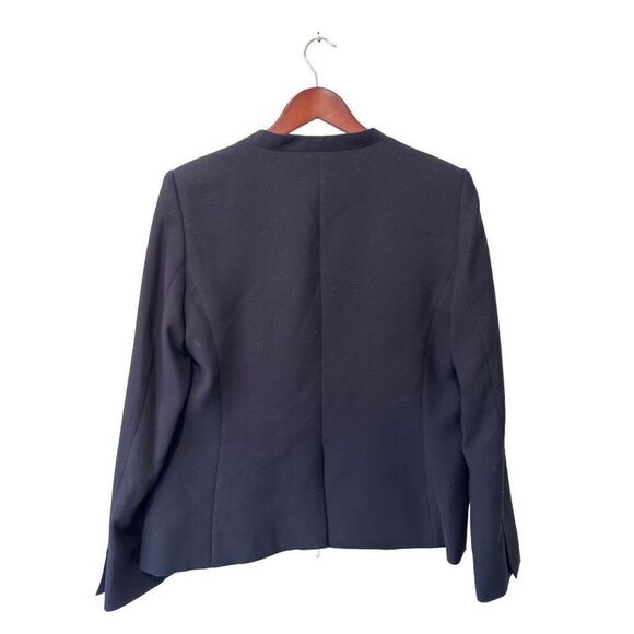 NWT NEW DKNY Navy Blue Women’s One Button Padded Shoulder Jacket Blazer Size 14 - Picture 6 of 10